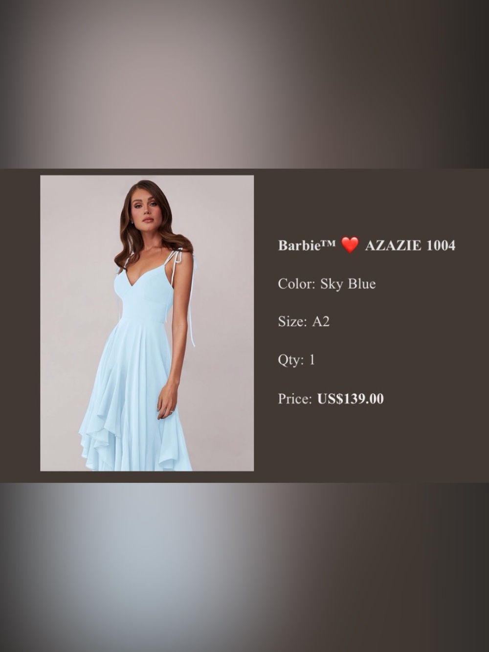 Azazie Barbie Sky Blue Dress